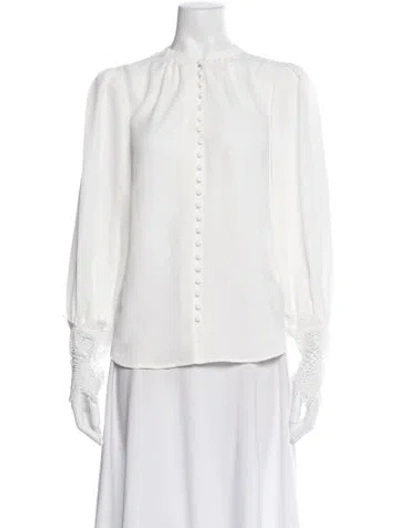 Pre-owned L'agence Long Sleeve Blouse In White