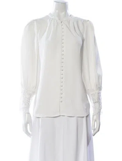 Pre-owned L'agence Long Sleeve Blouse In White