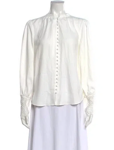 Pre-owned L'agence Long Sleeve Blouse In White