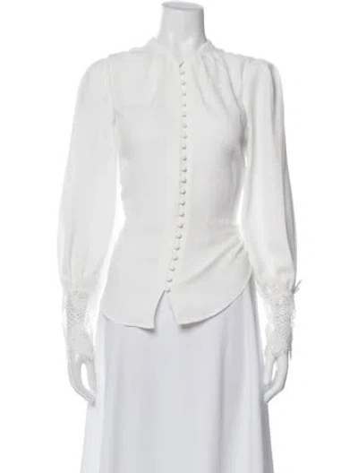 Pre-owned L'agence Long Sleeve Blouse In White