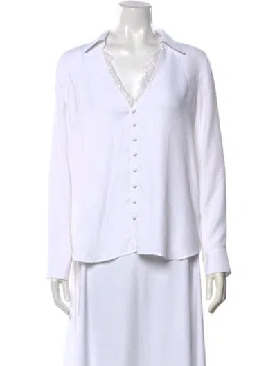 Pre-owned L'agence Long Sleeve Blouse In White
