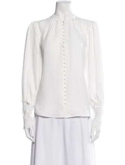 Pre-owned L'agence Long Sleeve Blouse In White