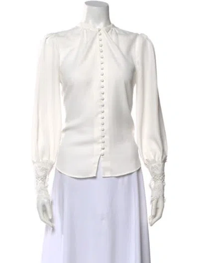 Pre-owned L'agence Long Sleeve Blouse In White