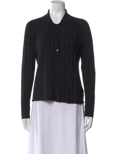 Pre-owned L'agence Long Sleeve Button-up Top In Black