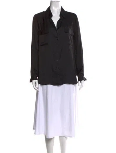 Pre-owned L'agence Long Sleeve Button-up Top In Black