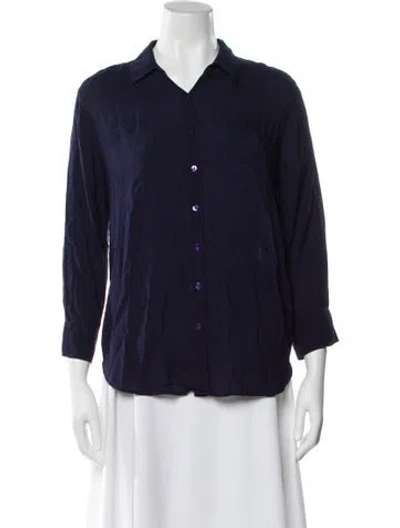 Pre-owned L'agence Long Sleeve Button-up Top In Blue