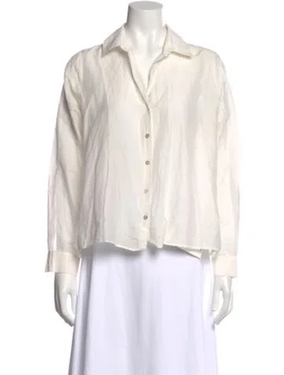 Pre-owned L'agence Long Sleeve Button-up Top In Neutral
