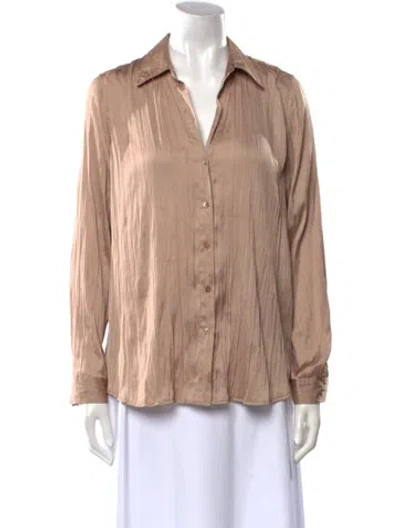 Pre-owned L'agence Long Sleeve Button-up Top In Pink