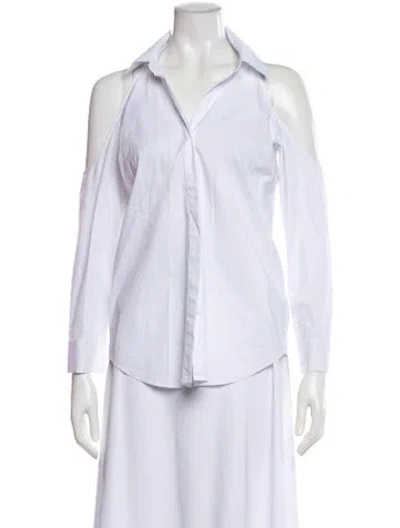 Pre-owned L'agence Long Sleeve Button-up Top In White