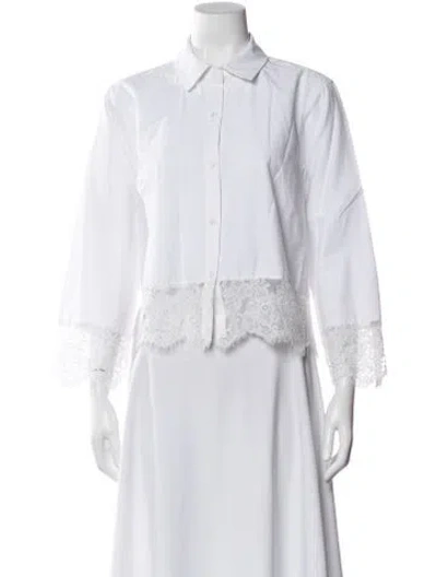 Pre-owned L'agence Long Sleeve Button-up Top In White