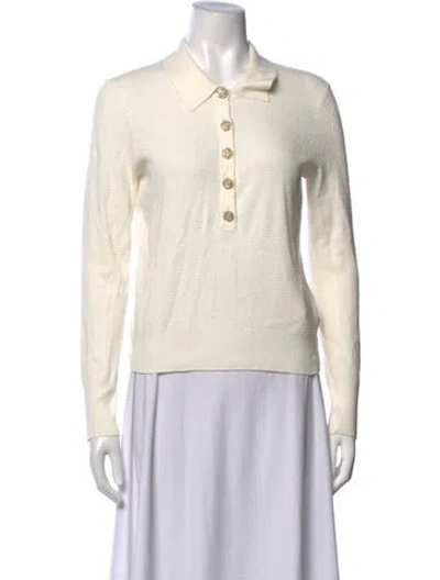 Pre-owned L'agence Long Sleeve Polo In Neutrals