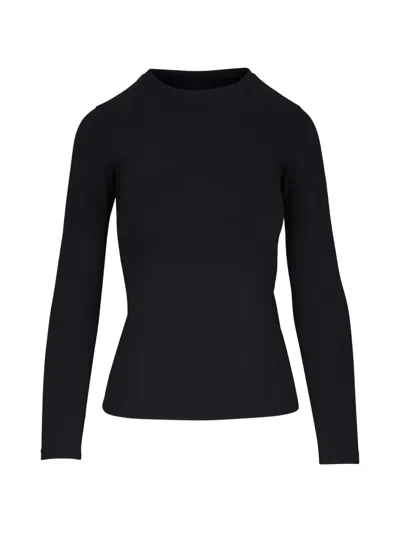L'agence Long-sleeve Knit Top In Black