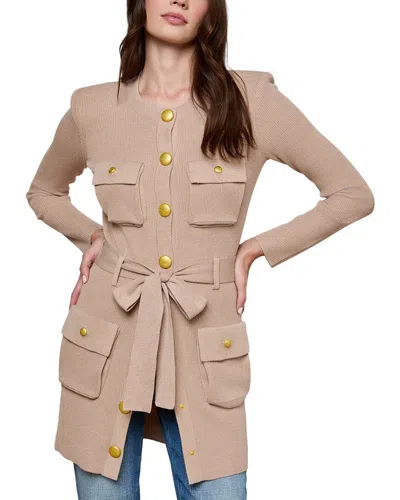 L'agence Lore Cargo Pocket Cardigan In Neutral