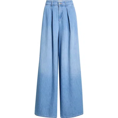 L'agence Lorenza High Waist Wide Leg Denim Palazzo Pants In Blue