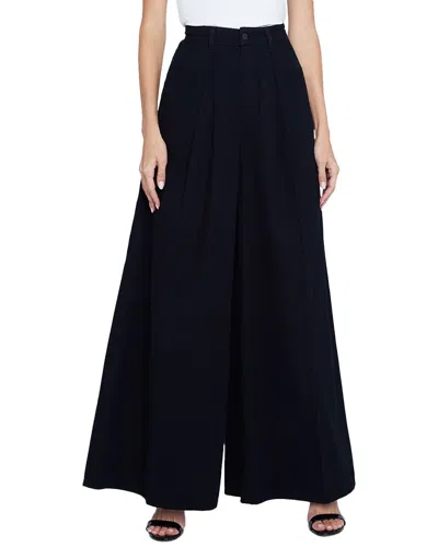 L'agence Lorenza Palazzo Silk Pant In Black
