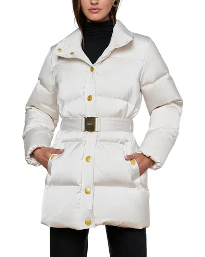 L'agence Loretta Cinched Puffer Coat In Metallic