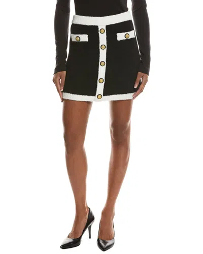 L'agence Lottie Button Front Skirt In Black