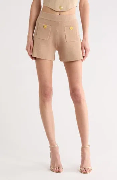 L'agence Lottie Knit Shorts In Neutral
