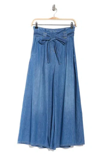 L'agence Lowen Crop Paperbag Pants In Blue