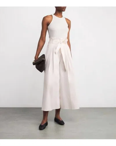 L'agence Lowen Paperbag Crop Pant In White In Purple