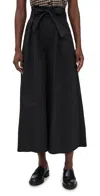 L'agence Lowen Paperbag Crop Pants Black In Black