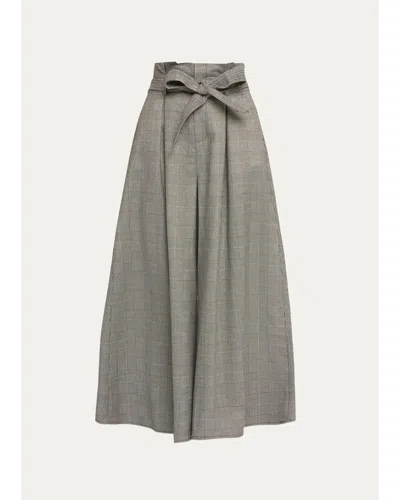 L'agence Lowen Paperbag Cropped Pants In Gray