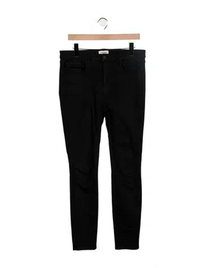 Pre-owned L'agence Low-rise Skinny Leg Jeans In Black