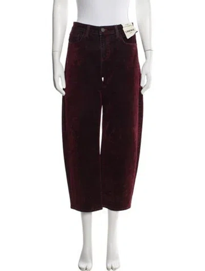 Pre-owned L'agence Low-rise Wide Leg Jeans In Burgundy