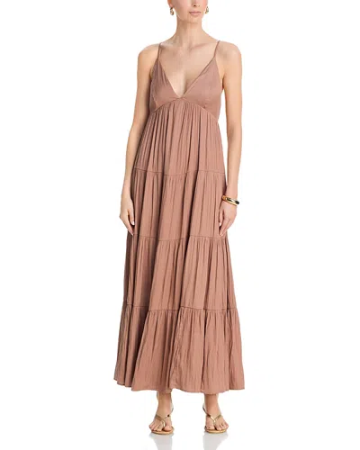L'agence Lua Tiered Maxi Dress In Brown