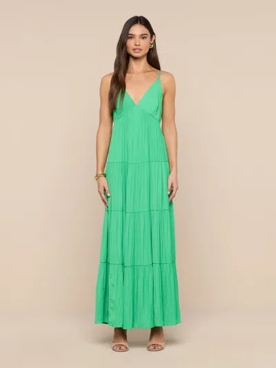 L'agence Lua Tiered Maxi Dress In Green