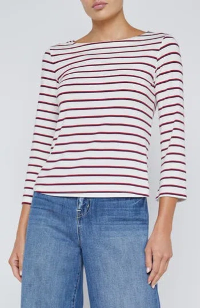 L'agence Lucille Stripe Boat Neck Top