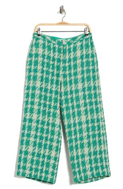 L'agence Lula Tweed Straight Leg Pants In Green