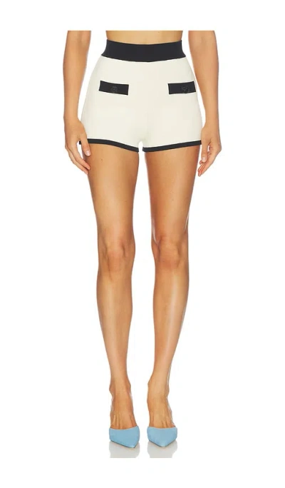 L'agence Lumi Knit Micro Short In Pearled Ivory In Multi