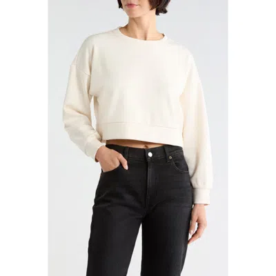 L'agence Luvia Cropped Sweatshirt In White