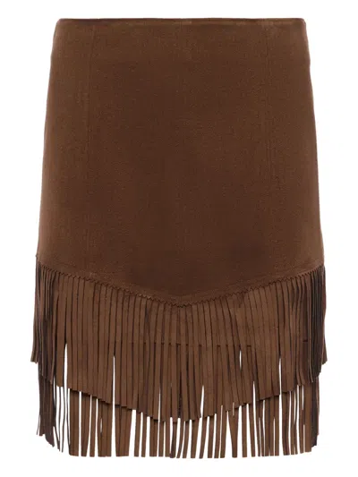 L'agence Lyle Vegan Suede Mini Skirt In Brown
