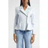 L'agence Lyric Peplum Leather Biker Jacket In Multi