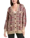 L'agence Macie Houndstooth Wool-blend Cardigan In Neutral