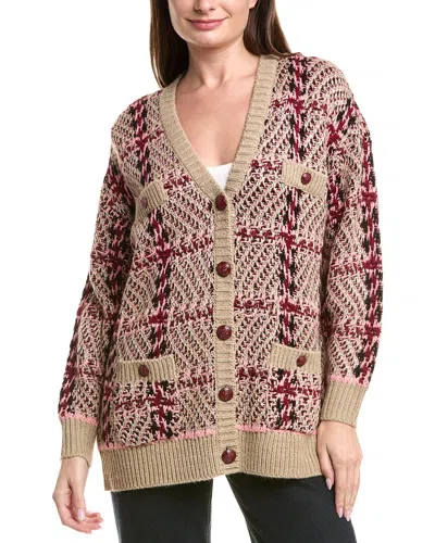 L'agence Macie Houndstooth Wool-blend Cardigan