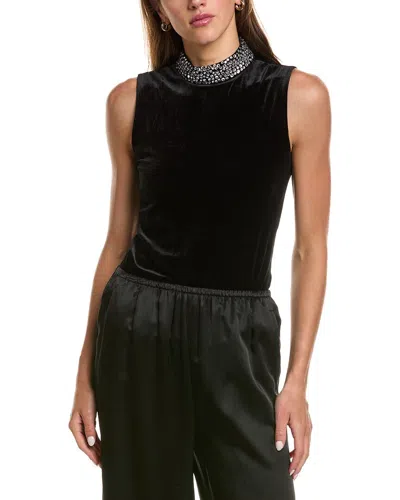 L'agence Madelyn Mock Neck Top In Black