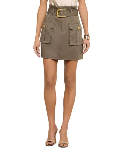 L'agence Maelis Paperbag Mini Skirt In Brown