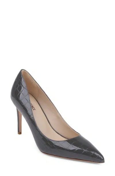 L'agence Maelle Snake Print Embossed Leather Pump In Gray