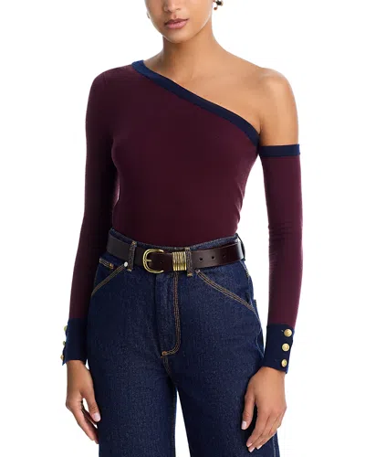 L'agence Maeva Asymmetric Sweater In Burgundy