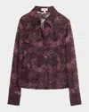 L'agence Maia Floral Lace Blouse In Purple