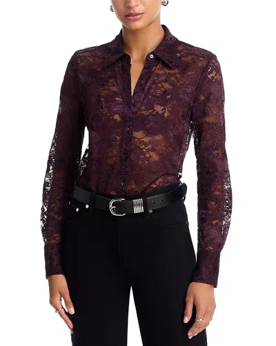 L'AGENCE L'AGENCE MAIA LACE BUTTON DOWN BLOUSE