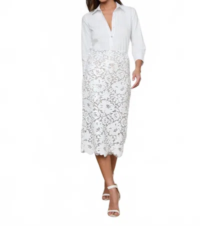 L'agence Makena Pencil Skirt In White