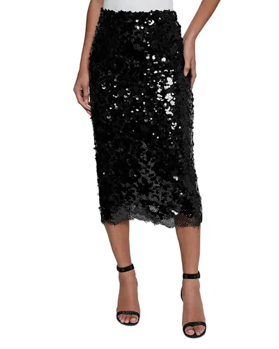 L'agence Makena Sequin Pencil Skirt In Black