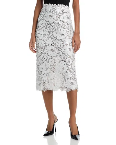 L'agence Makena Sequin Pencil Skirt In White