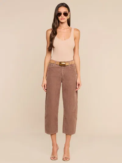 L'agence Mallis Corduroy Bow-leg Pant In Brown