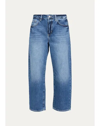 L'agence Mallis Cropped Straight Jeans In Blue