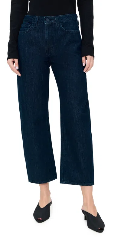 L'agence Mallis High Rise Bow Leg Jeans Hobart In Blue